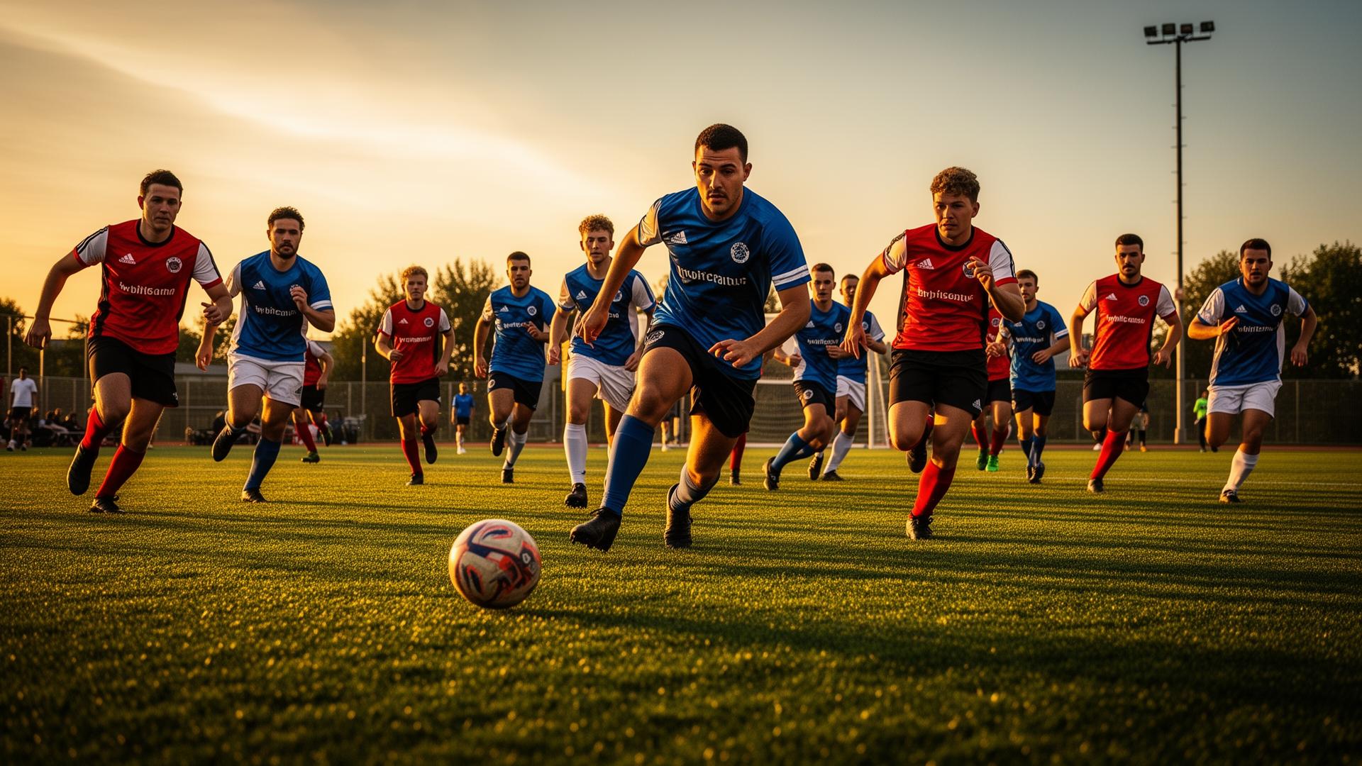 Action de match de football